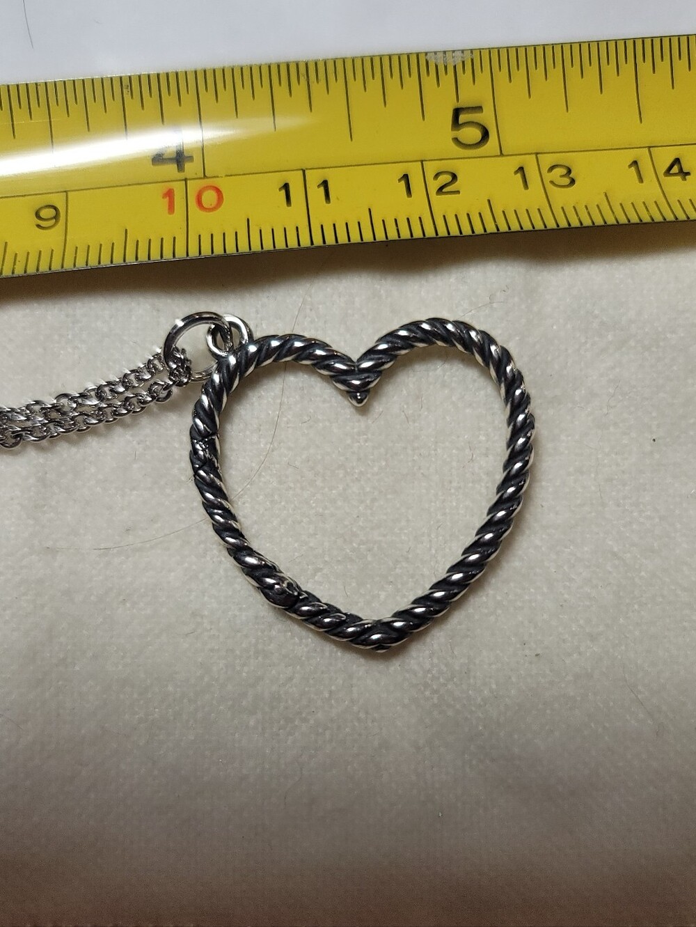 Retired James Avery Sterling Silver Twisted Heart Charm Holder Pendant Necklace